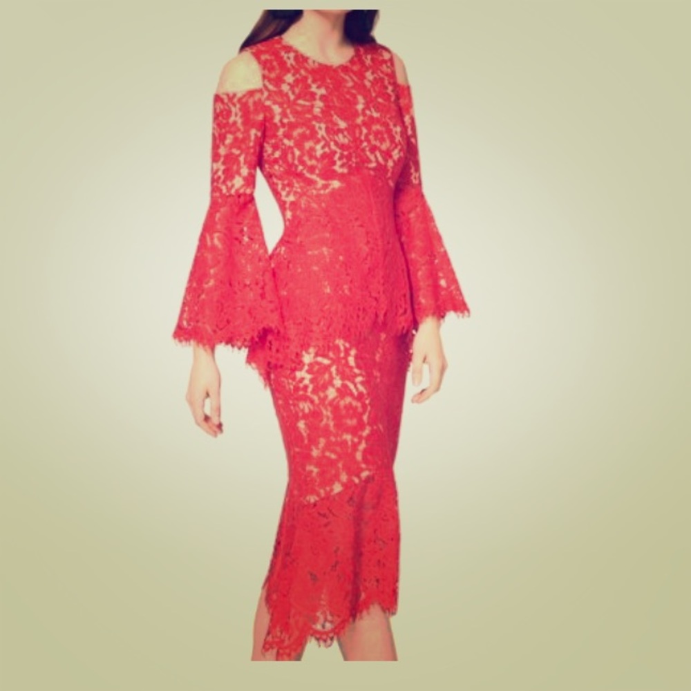 Red lace dress!